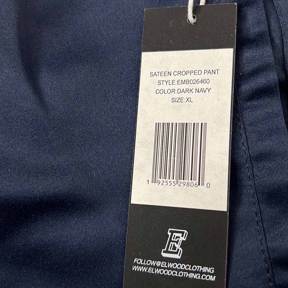 ELWOOD Sateen Navy Cropped Drawstring Pants - Picture 5 of 7